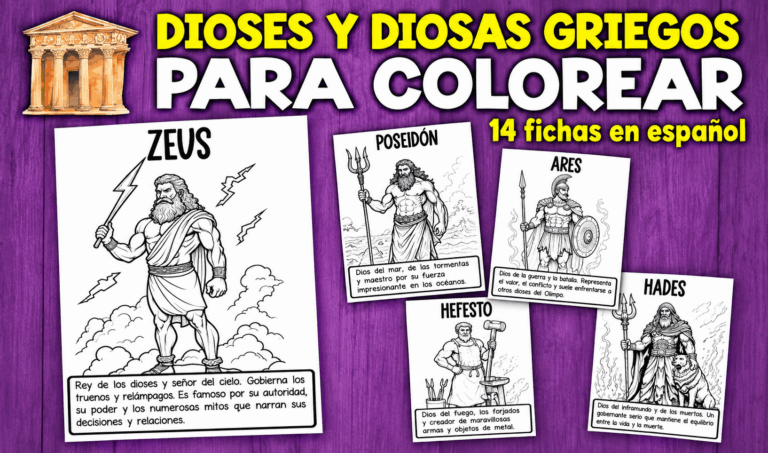 Dioses y diosas Griegos para colorear