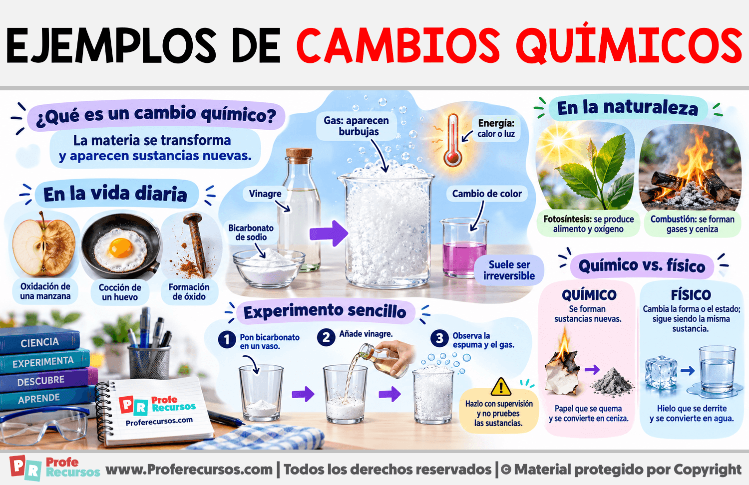 Ejemplos de cambios Químicos Infografia sobre Ejemplos de cambios Químicos