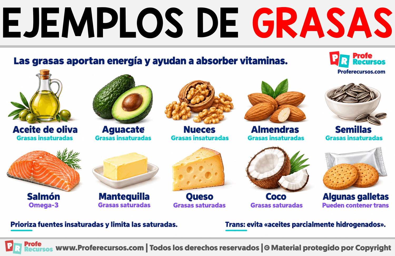 Ejemplos de grasas Infografia sobre Ejemplos de grasas