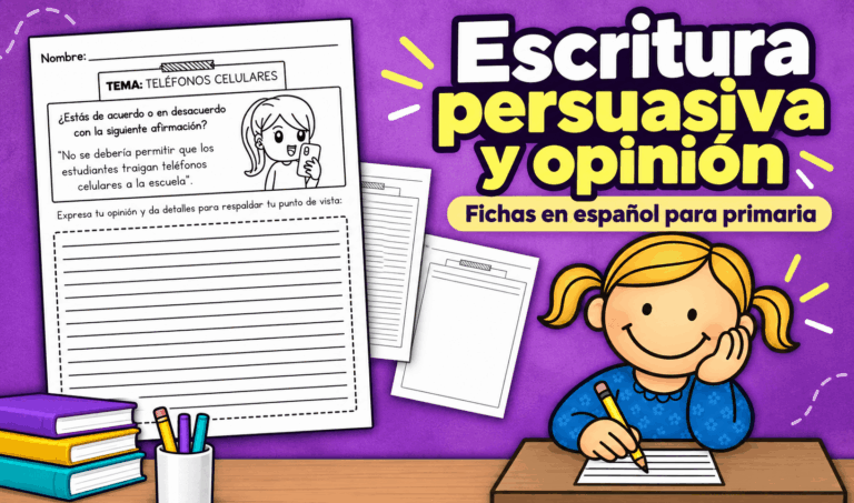 Fichas de Escritura Persuasiva y Opinión para Primaria