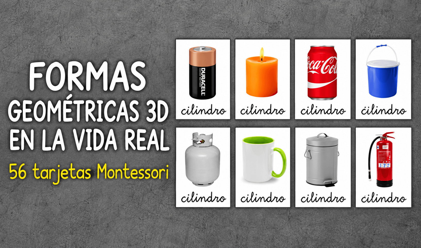 Formas geométricas 3D en la vida real: 56 tarjetas Montessori Actividades de vuelta al cole en espanol - Formas geométricas 3D en la vida real: 56 tarjetas Montessori
