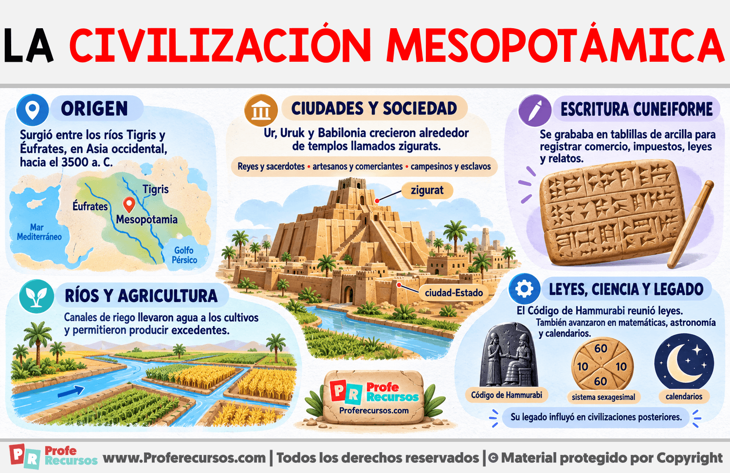 La Civilización Mesopotámica Infografia sobre La Civilización Mesopotámica