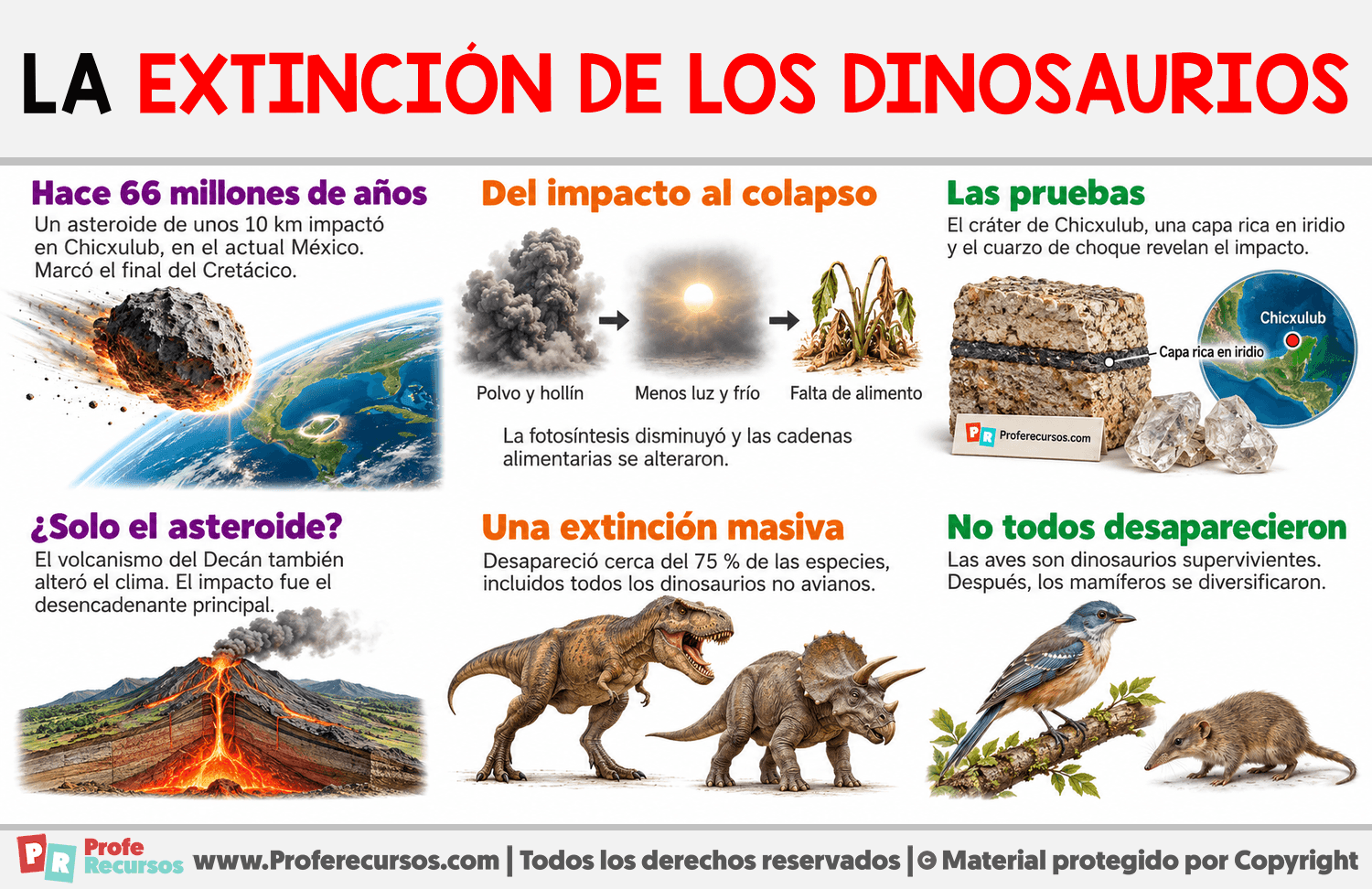 La Extinción de los dinosaurios Infografia sobre La Extinción de los dinosaurios
