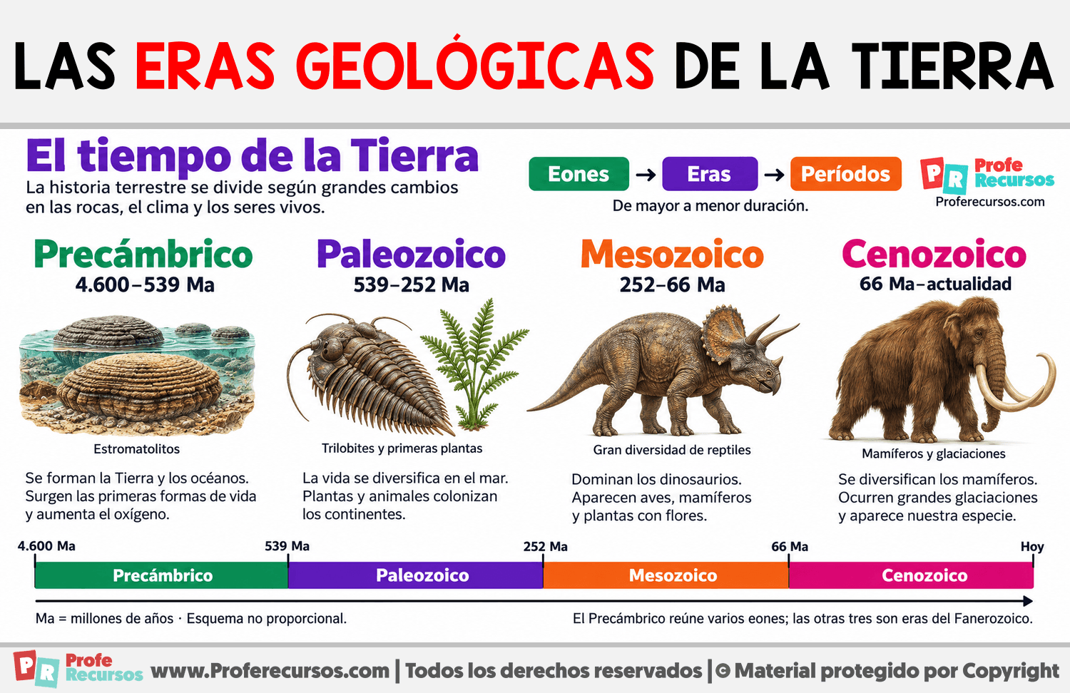 Las eras geológicas de la tierra Infografia sobre Las eras geológicas de la tierra