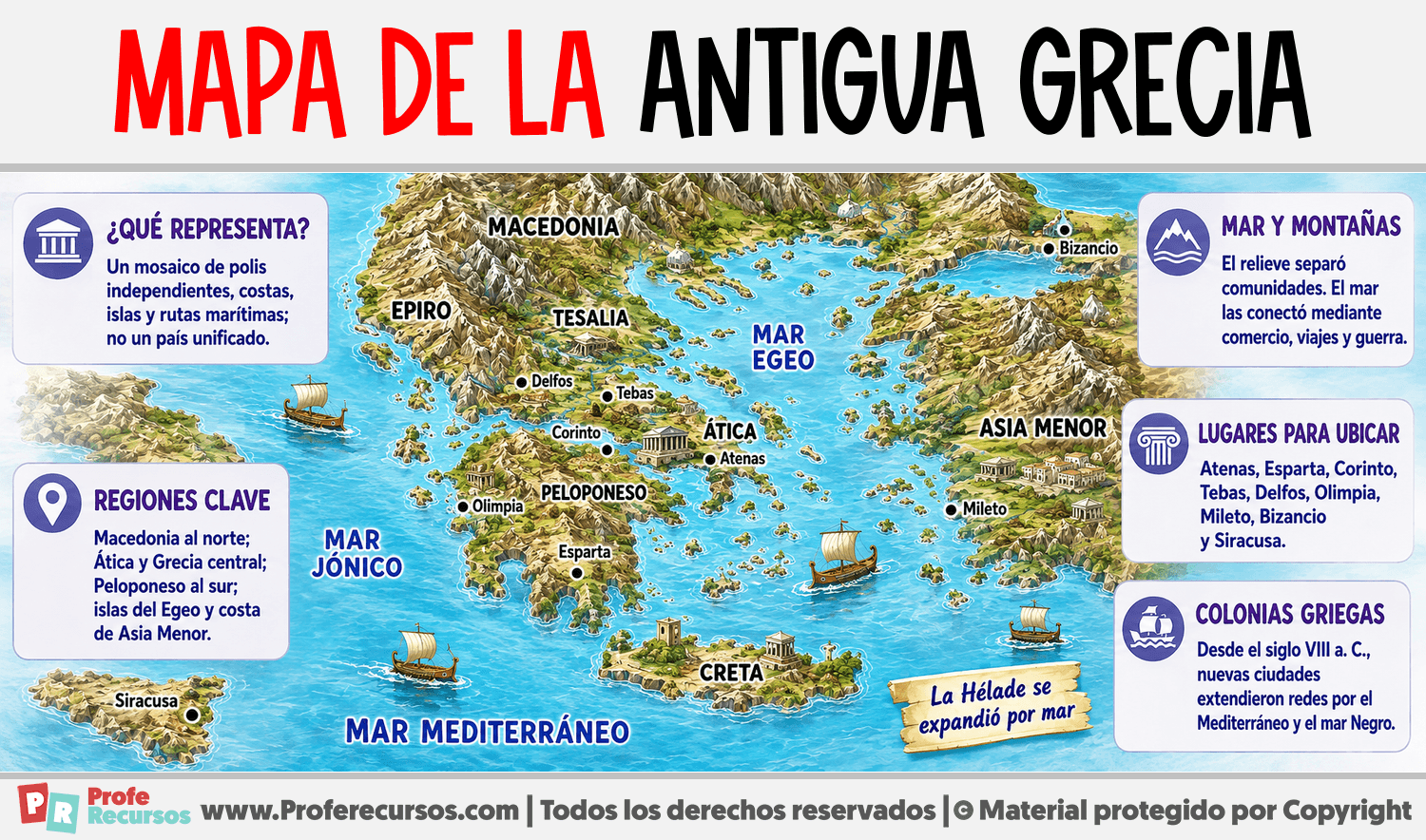 Infografia sobre Mapa de la Antigua Grecia
