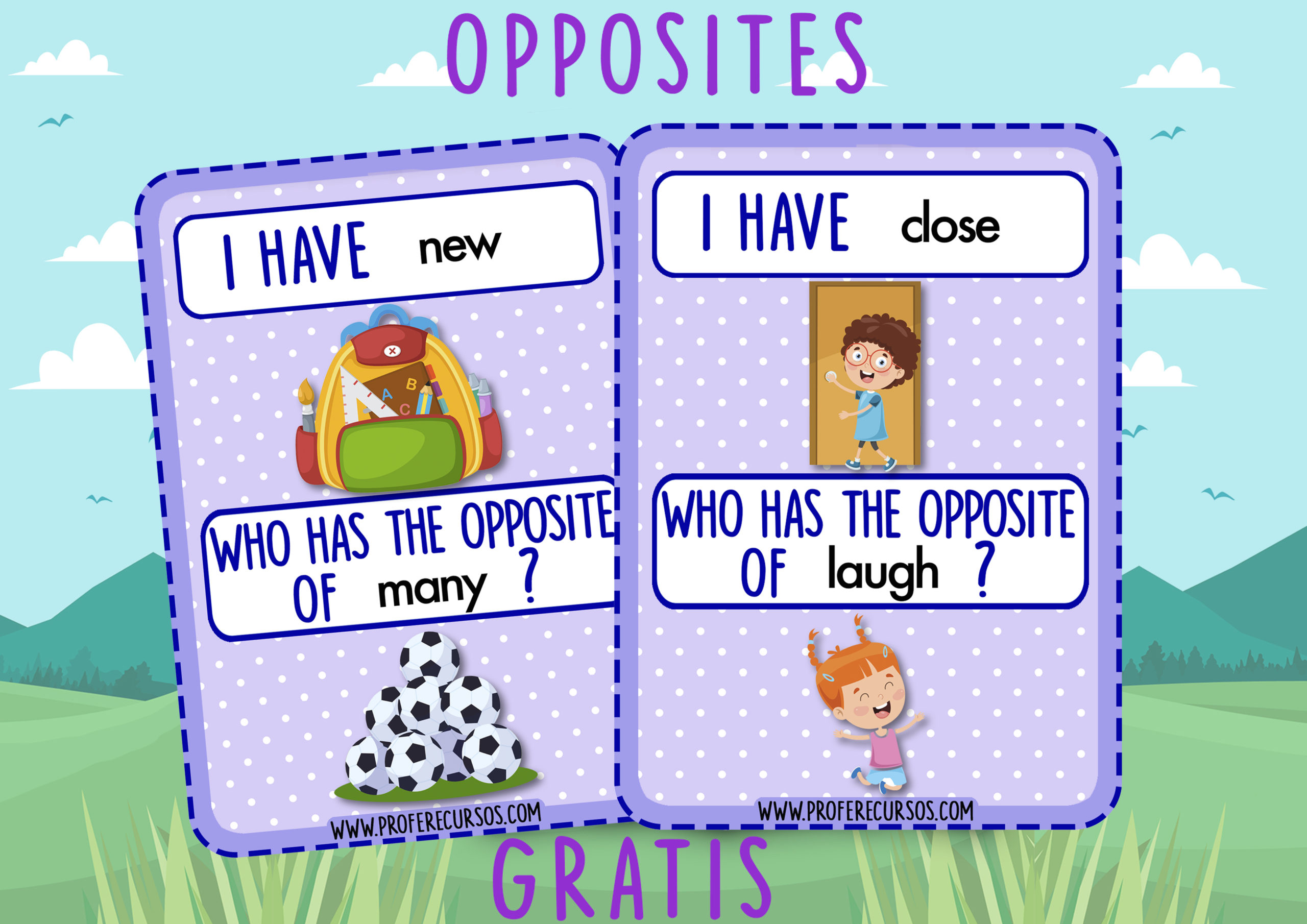 opposites cards pdf