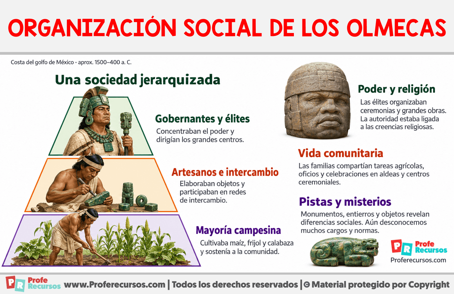Organización social de los olmecas Infografia sobre Organización social de los olmecas