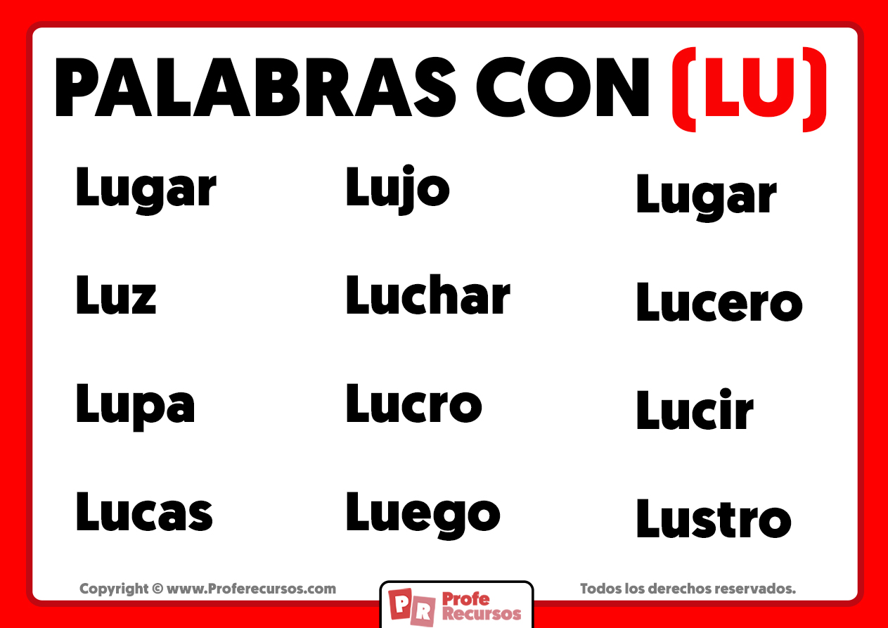 Palabras con lu