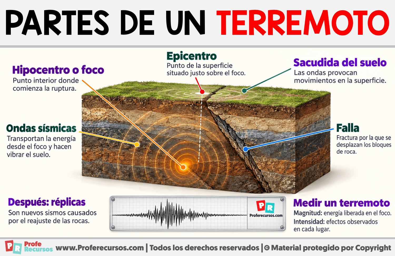Partes de un terremoto Infografia sobre Partes de un terremoto