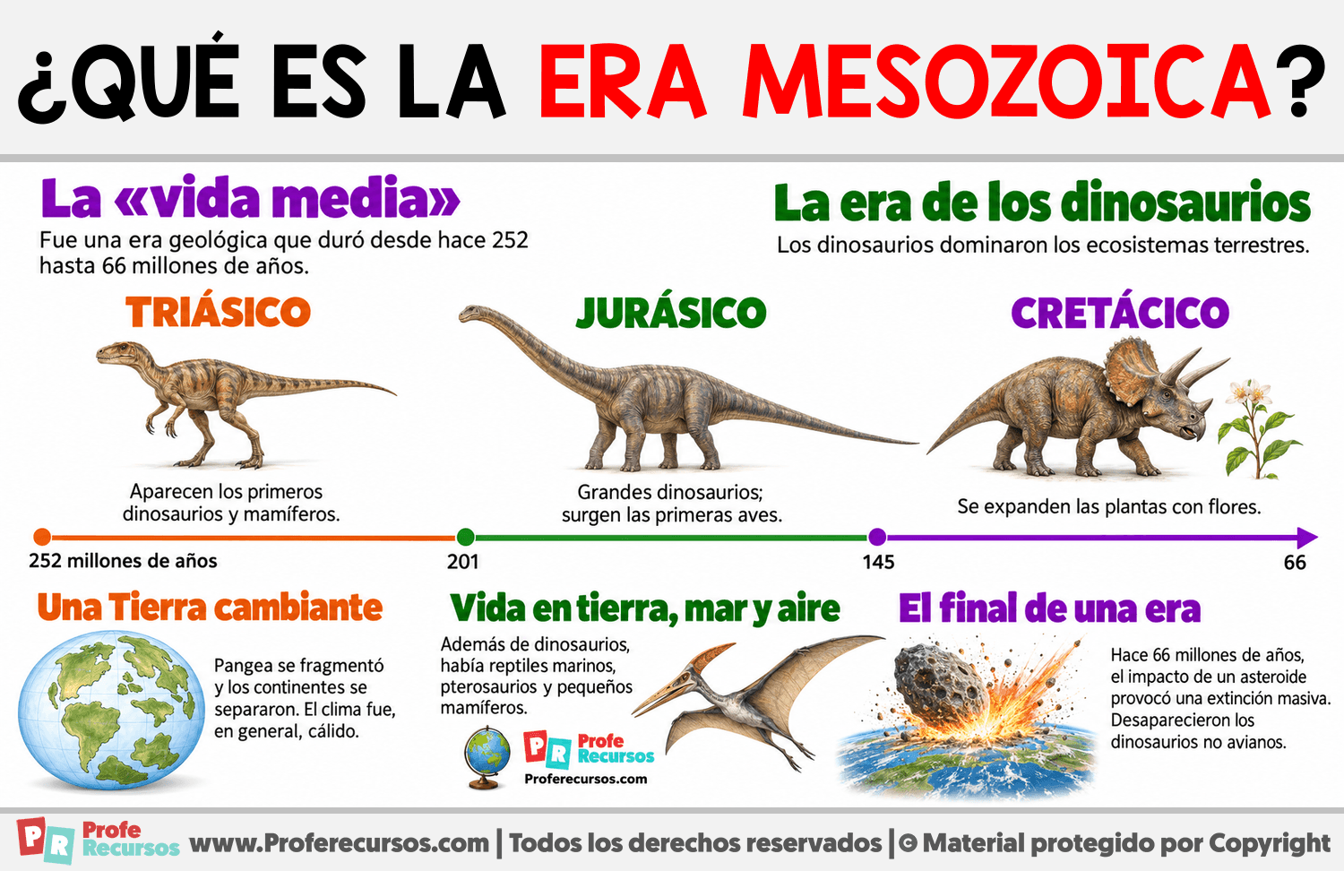 ¿Qué es la era Mesozoica? Infografia sobre ¿Qué es la era Mesozoica?