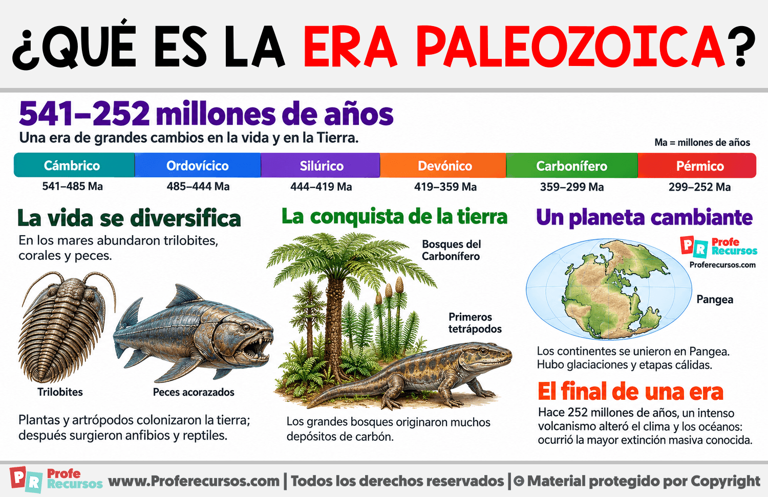 ¿Qué es la era Paleozoica? Infografia sobre ¿Qué es la era Paleozoica?