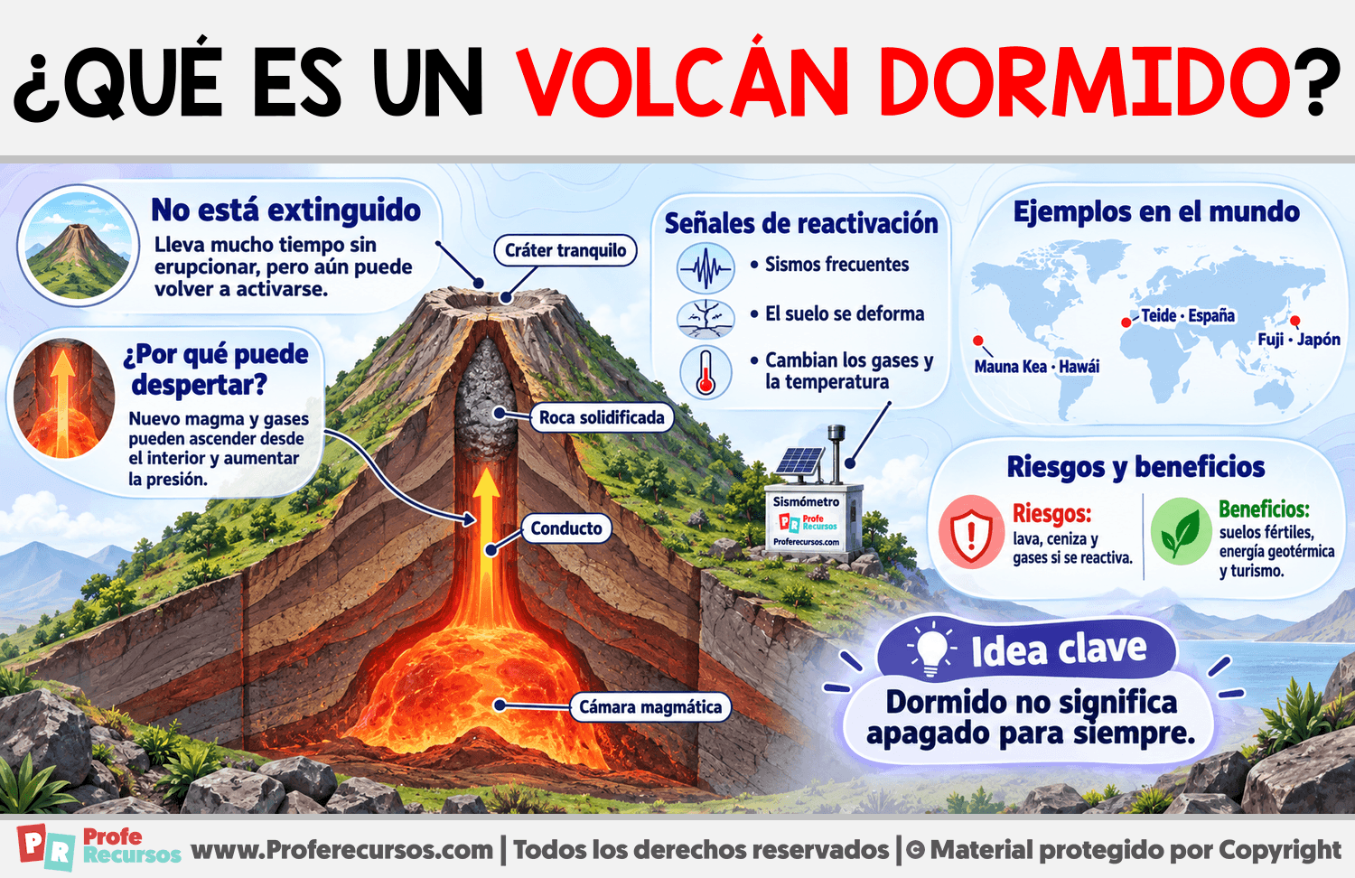 ¿Qué es un volcán dormido? Infografia sobre ¿Qué es un volcán dormido?
