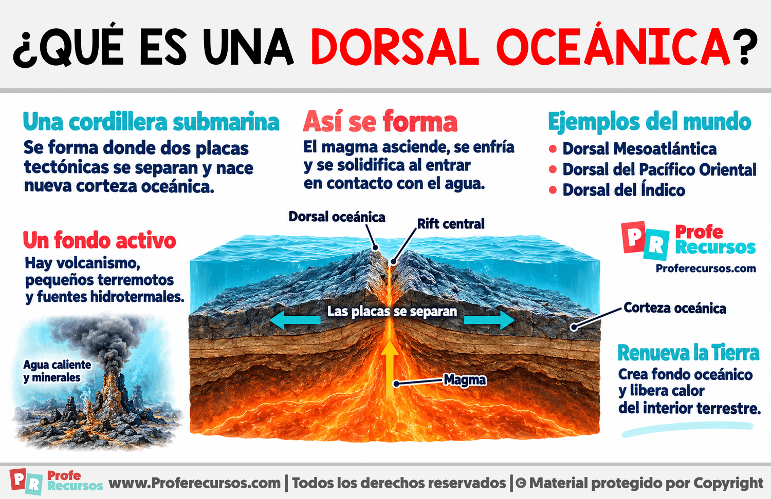 ¿Qué es una dorsal oceánica? Infografia sobre ¿Qué es una dorsal oceánica?