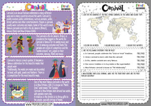 Carnival reading and activities