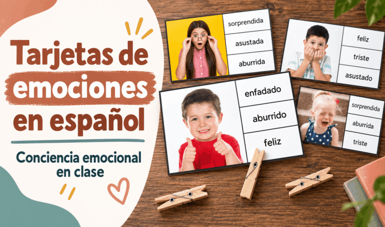 Tarjetas de emociones en español para trabajar la conciencia emocional en clase