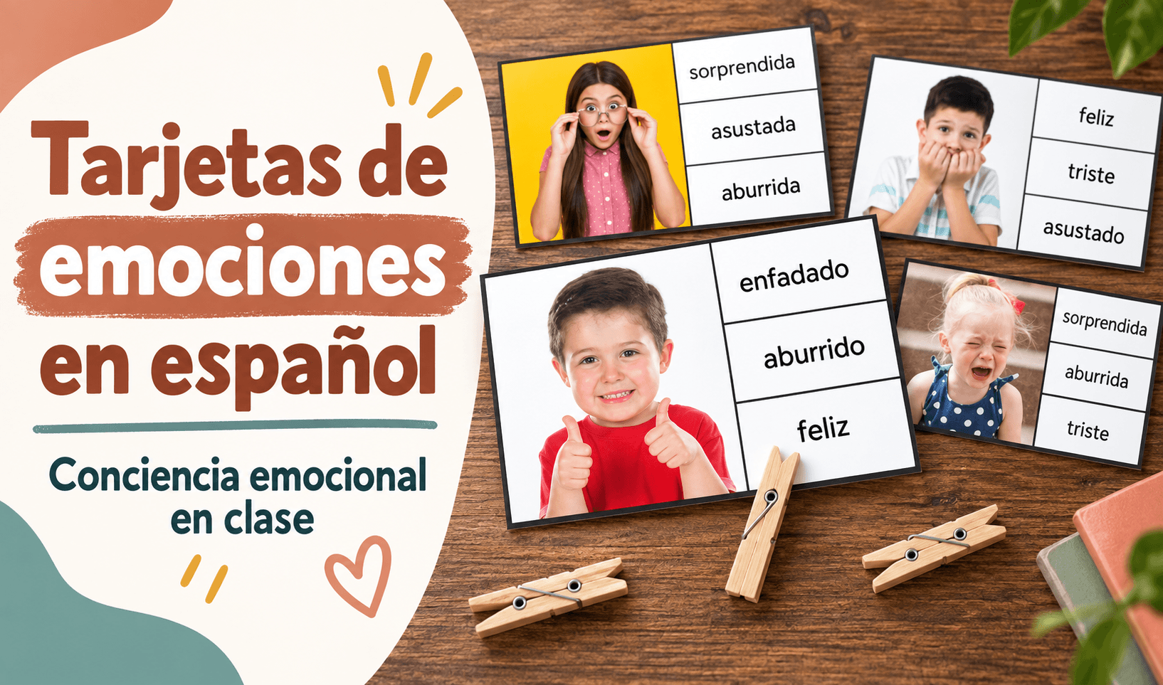 Tarjetas de emociones en español para trabajar la conciencia emocional en clase Actividades de vuelta al cole en espanol - Tarjetas de emociones en español para trabajar la conciencia emocional en clase