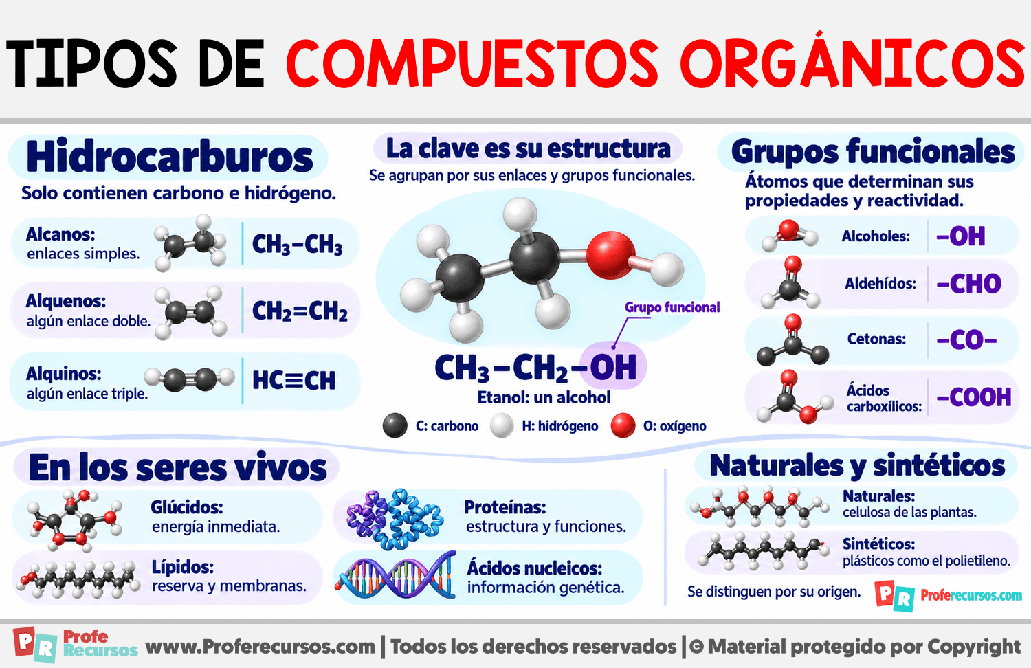 Tipos de compuestos orgánicos Infografia sobre Tipos de compuestos orgánicos