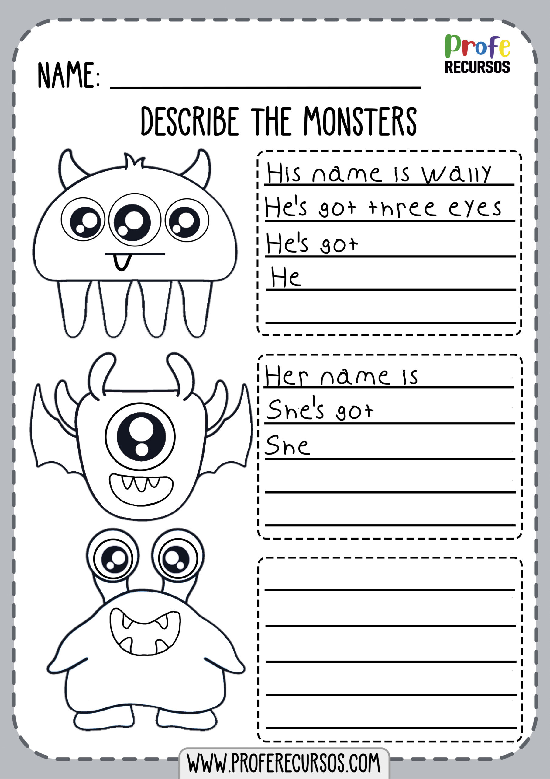 worksheet-monsters